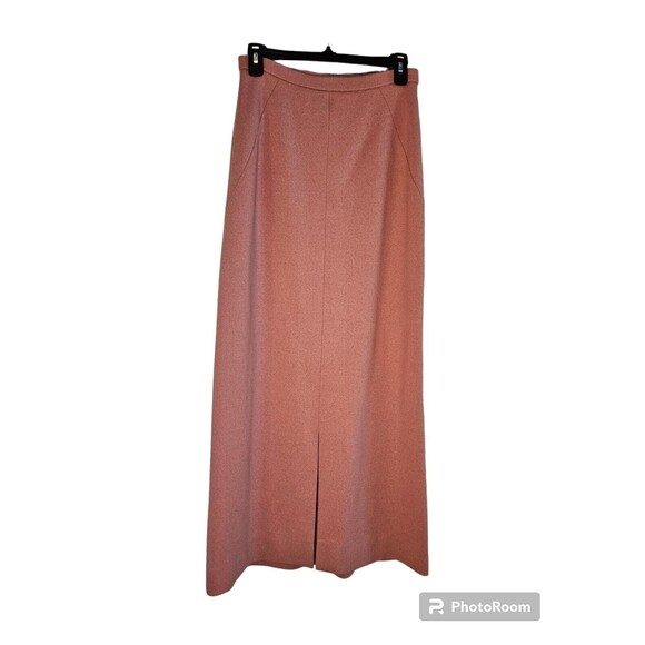 Bleyle Midi Skirt Womens Size 8 Pink Modest Slit Virgin Wool Teacher Vintage 70s - Picture 2 of 2